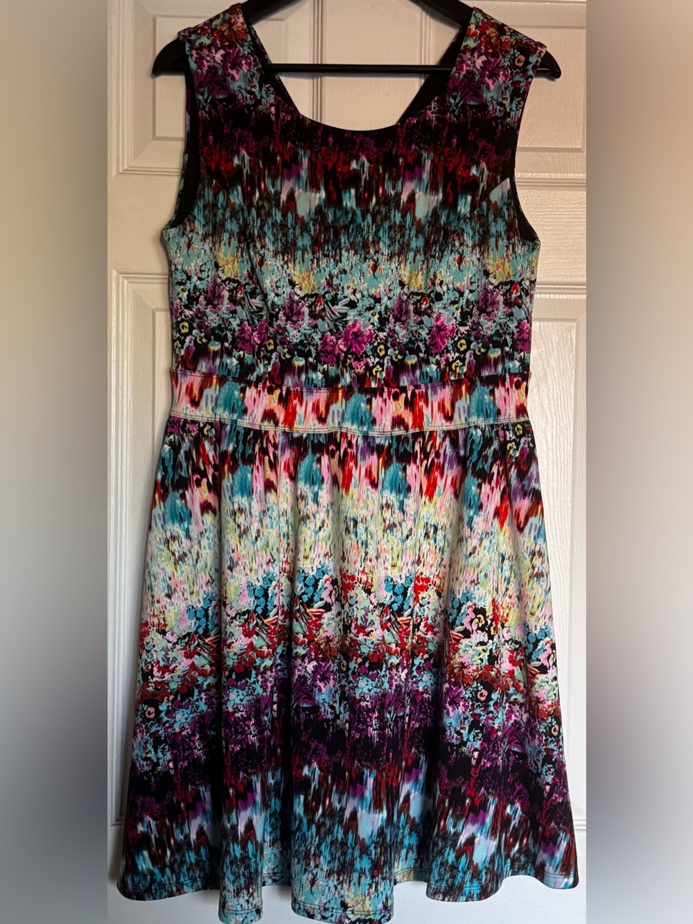 Cynthia Rowly Multicolor Floral Ombre Sleeveless Dress